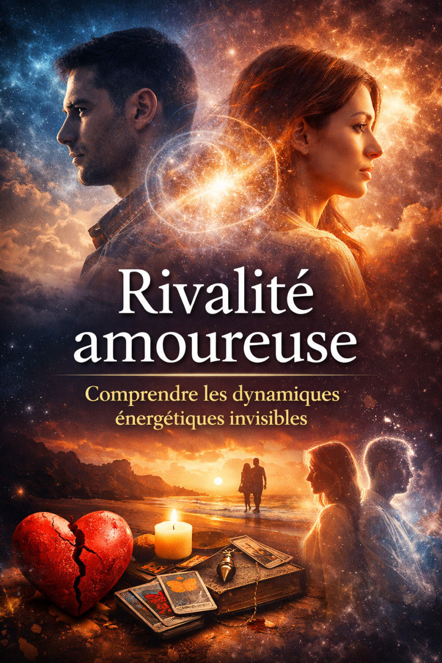 Illustration représentant la rivalité amoureuse et les tensions émotionnelles dans une relation sentimentale